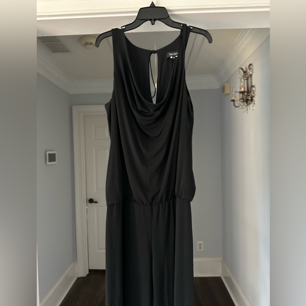 Karen Kane Women's Black Cowl Neck Wide Leg Jumpsuit Size XL EUC - Picture 5 of 5